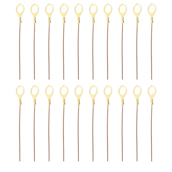 PATIKIL 8 Inch Bare Copper Wire-Copper Grounding Lugs, 20 Pcs