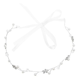 Crystal Wedding Headpiece Hair Vine: Rhinestone Bridal Headband Bridesmaid Hairband Bridal Headband Band with Lace Band for Women Girls Silver