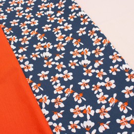 VmG-Store 1.5 m Cotton Fabric Set Design Fabric + 2 x Plain Colour Coordinated 100% Cotton Material Selection (Cherry Blossom Set66)