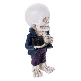 BIUDECO Cool Resin Skeleton Figurine Mini Skeleton Figurine Gothic Desktop Ornament Haunted House Prop