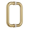Ranbo Polished Gold 6" （CTC） Tubular Back-to-Back Shower Door Handle，Heavy-Duty