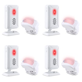 KCMYTONER Wireless Motion Sensor Door Chime,Entry Alert Chime for Business,Door Alarm,110LB Loud,Adjustable Volume and Light Brightness,for Home,Warehouse,Villa Security(4PK)