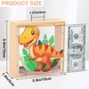 MHJY Money Box for Kids, Wooden Dinosaur Piggy Banks for