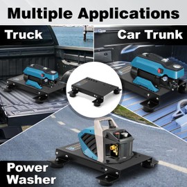 RIDGE WASHER Pressure Washer Skid Plate Frame, Painted Steel with Detachable Fixed Rubber Feet, 10’’x 16’’ Skid Plate
