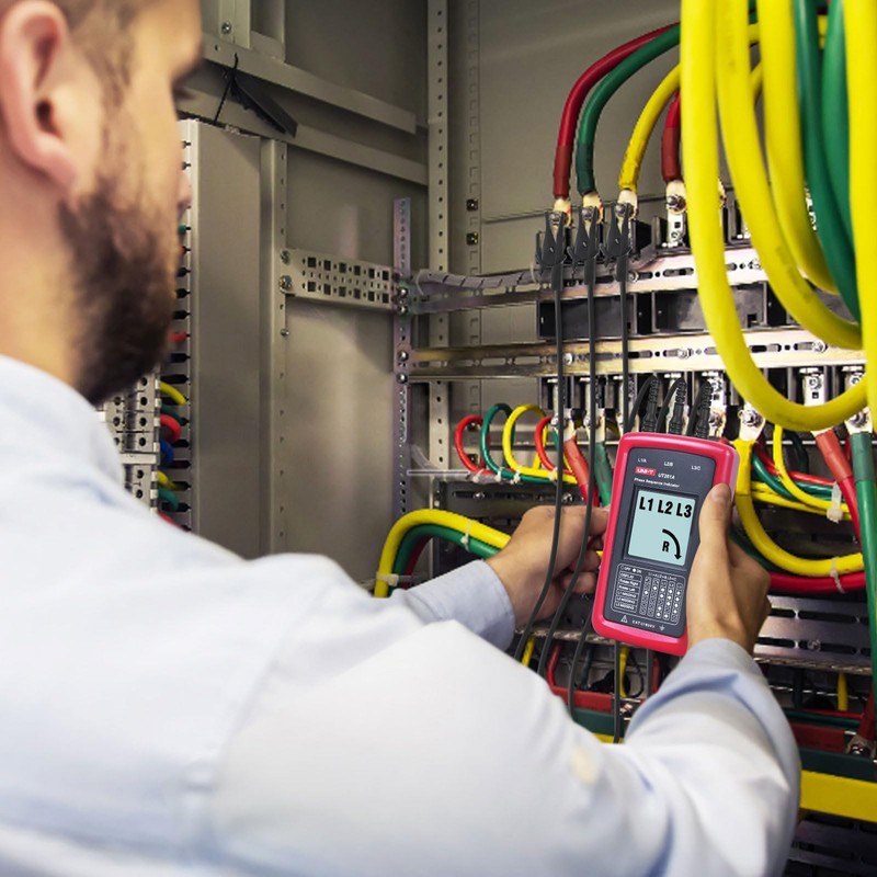 UNI-T 3-Phase Sequence Tester Rotation Meter, AC Phase Sequence Indicator