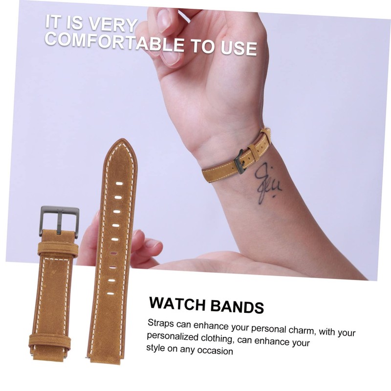WOONEKY Leather Watch Band for Comfortable Breathable Ergonomic Design Fashionable