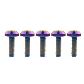 Ruifu Hex Socket Head Cap Screws, Titanium Alloy, Available in M6 x 12/15/20/25/30/35 mm, M8 x 15/20/25/30/35/40 mm, For Bicycles & Motorcycles, Wheels, License Plate Mounting Bolts, Set of 5 (M8 x 15 mm, Rainbow)