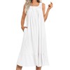 Ekouaer Nightgowns for Women Long Sleeveless Night Gown Victorian Nightdress