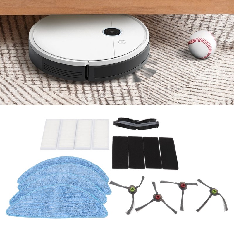 Sweeper Main Side Brush with Filter and Mopping Cloths Robot
