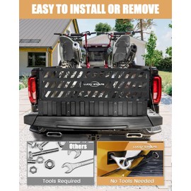 LUCKY STRAPS Tailgate Net for Pickup Truck Bed, 50'' x 15'' Heavy Duty Tailgate Cargo Netting for Small & Mid-Size Truck, Easy-to-use Tailgate Mesh for Chevy, Ford, Toyota, GMC, Dodge RAM, Jeep(Black)
