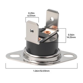 Anvpkun KSD201-70°C Normally Open Thermostat Thermal Fuse, for Microwave Fan Control, High Temperature Activation, with Movable Ring, NO Type Switch, Set Temperature 70°C (158°F)