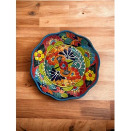 Artistic Talavera Pottery 12x12 Platter - Handmade in Mexico, Food Safe