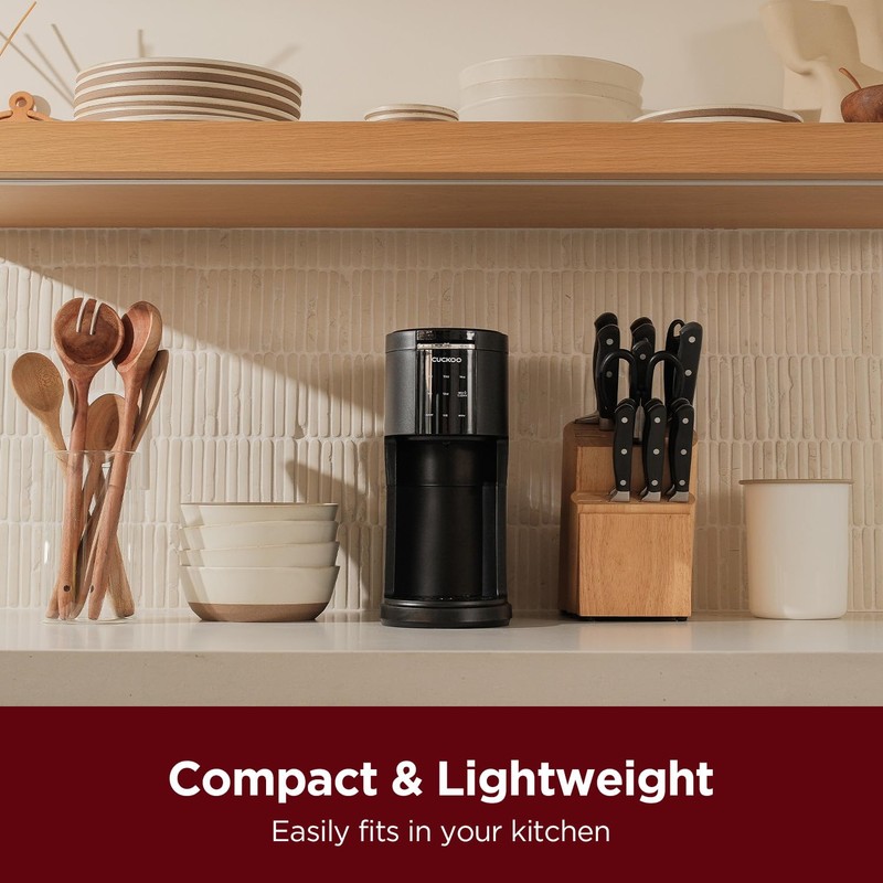 CUCKOO Single Serve Coffee Maker for K-Cup Ground Beans &