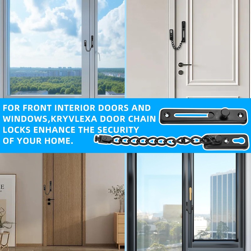 KRYVLEXA Heavy Duty Door Chain Lock - 304 Stainless Steel,