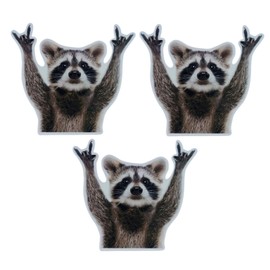 HEYIBURAN 3 Pcs Car Stickers & Decals, Cute & Funny Raccoon Stickers, Waterproof Vinyl Stickers, Bumper Stickers, Decor for Cars, Laptops, Windows, Doors, Black