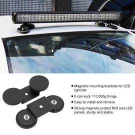 Light Bar Bracket, Universal Aluminum Alloy Magnetic LED Light Bar Mounting Brackets Light Mount Bracket Holder Sucker with Rubber Pad Compatible for Car SUV Roof Light Bar Fog Lig
