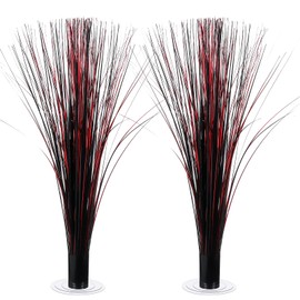 CraftyDream 2 Pcs Metallic Spray Centerpieces Foil Spray Centerpiece for Tables Graduation Birthday Party Supplies Wedding Decorations for Happy New Year Decorations 16"(Red and Black)