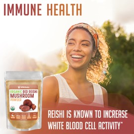 XPRS Nutra Organic Red Reishi Mushroom Powder - Premium Reishi Powder for Cognition - Vegan Reishi Mushrooms for Longevity and Energy (4 Ounce)