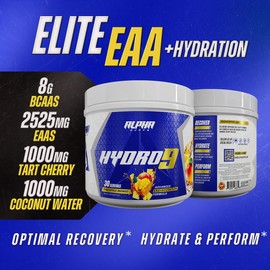 Alpha Supps Alpha Supps Hydro 9 Aminos | EAA + Hydration Formula | Essential Amino Acids EAAs Powder with BCAAs & Electrolytes 30 Servings - Juicy Watermelon