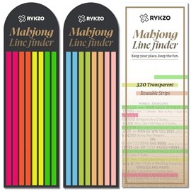 Mahjong Line Reader 320 PCS – Sticky Highlighter Strips to Track Scoring Lines on Mahjong Cards – Reduce Mistakes & Eye Strain – for Beginners & Tournament Players