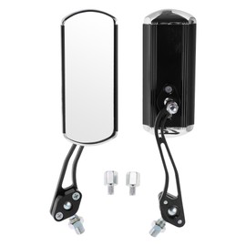 INFINAUTO Motorcycle Rear View Mirrors Bar End Side Mirrors Mount Aluminum Alloy Metal Black Adjustable M8/M10 Square Shape