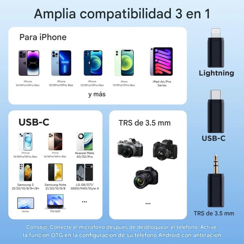 Micrófono De Solapa Boya Boyalink V2.0 Para Usb-c/lightning/3.58 Khz 24
