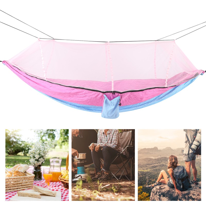 Single Double Camping Hammock with Mosquito Net Portable Lightweight Tree