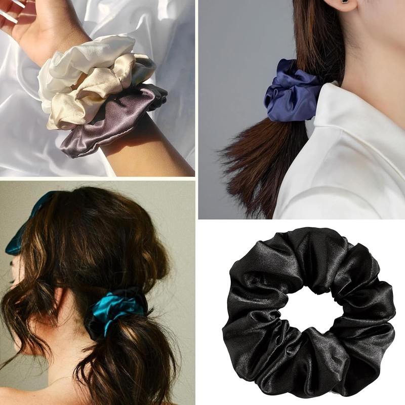 2 PCS Girl Scrunchie 100% Silk Hair Elastics Hair Elastics