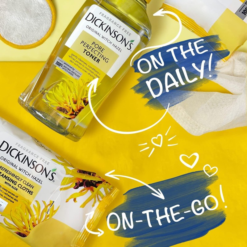 Dickinson's Original Witch Hazel Refreshingly Clean Cleansing Cloths with Aloe