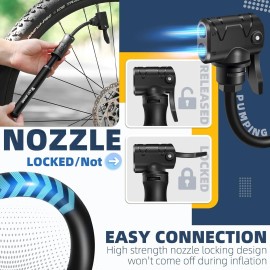 West Biking Bicycle Pump Mini Bike Pump - Aluminum Alloy Cycle Pump for Presta & Schrader