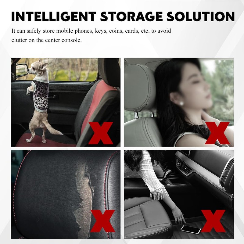 2PCS Headrest Covers for Cars with Pocket, Car Headrest Protector,