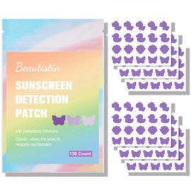 Beautistin UV Stickers for Sunscreen - 40 Count UV Detection Stickers, Know When to re-Apply Sunscreen, UV Stickers Safe for Kids Age 3+, 4 Pattern Types for Girls & Boys