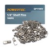 POWERTEC 1/4 Inch Shelf Pegs 100 pcs, Nickel Plated Stainless