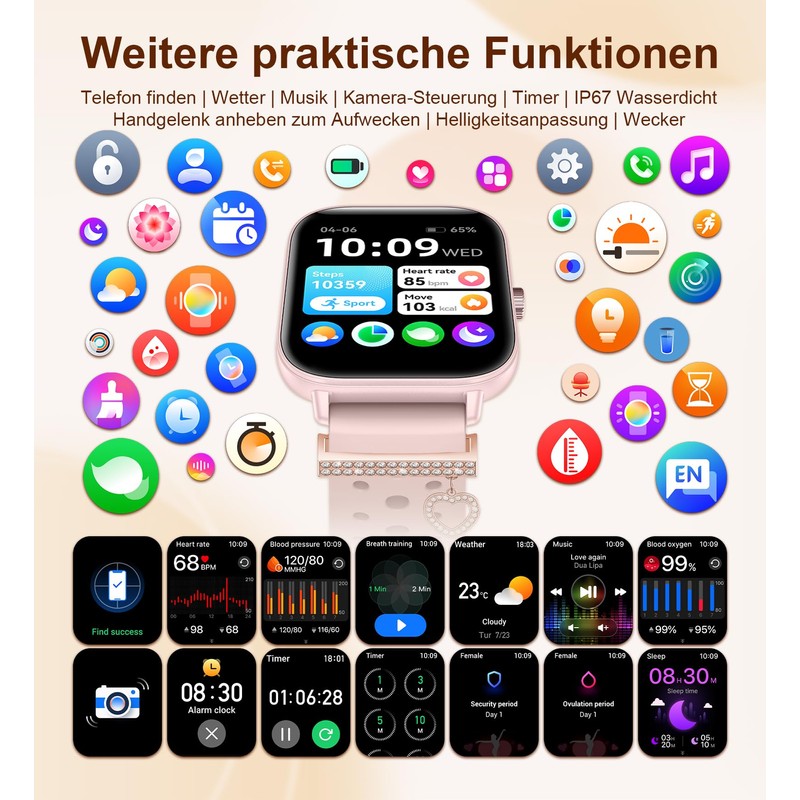 Women's Smartwatch 1.85 Inch Pink