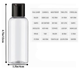 FACAICAI 3.4 oz Travel Bottles for Toiletries, Empty Travel Size Containers Tsa Approved, Small Plastic Shampoo Bottles with Labels and Transparent Storage Bag 4/5 Pcs 100ml, Clear (4 Pcs Clear)