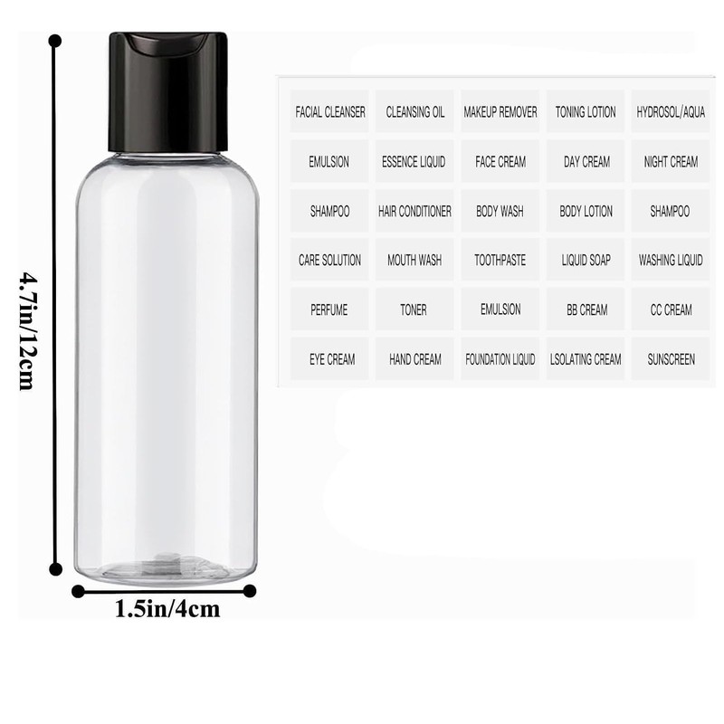 FACAICAI 3.4 oz Travel Bottles for Toiletries, Empty Travel Size
