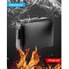 QWORK® Fireproof Document Bag, Important Document Organizer, Lockable Document Box,