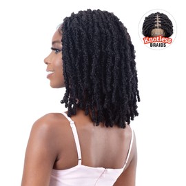 FREE TRESS Equal Braided HD Lace Front Wig Knotless Butterfly Loc (1B), 19.8 ounces