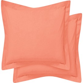 Comfort Beddings Premium Quality Pillowcases 100% Cotton Blend Square Pillow Cases Pack Of 2 - Peach (Continental/Square Size 70 x 70 CM)