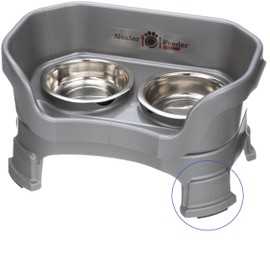 Neater Pet Brands Neater Feeder Deluxe for Cats with Leg Extensions - Elevated Food & Water Bowls - Mess-Free Raised Feeder, Gunmetal Gray