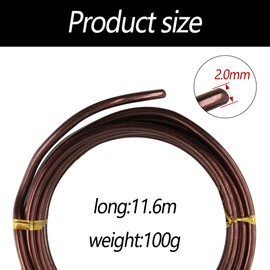 bociloy 2 Rolls 2mm Bonsai Training Wire, Aluminum Training Wire for Holding Bonsai Branches Small Trunks, Brown
