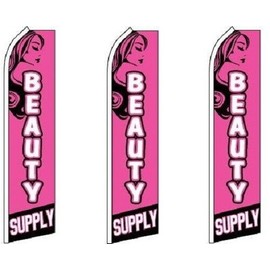 Beauty Supply King Size Polyester Swooper Flag Pack of 3 (hardware Not Included)
