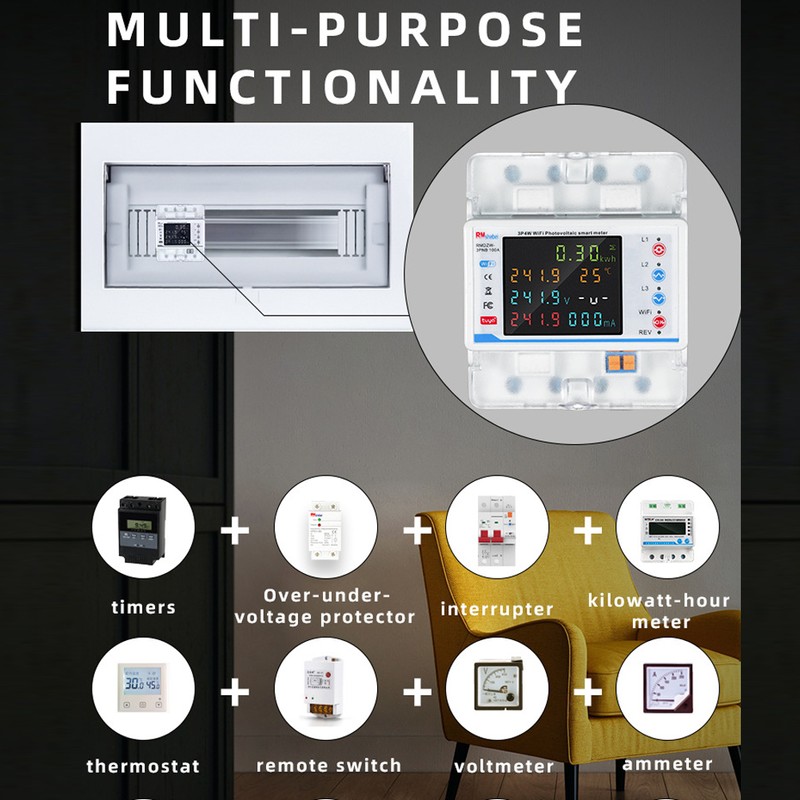 Tuya WiFi Intelligent Circuit Breaker Automatic Reclosure Protector 3P4W Power