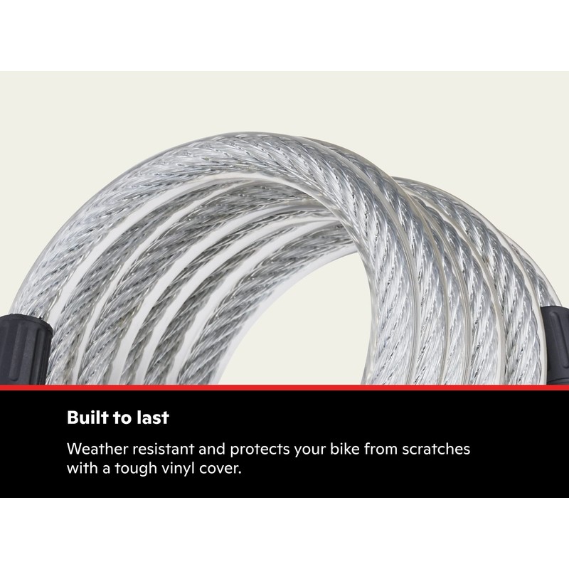 Schwinn Bike Combination Cable Lock, 6 ft x 12 mm,