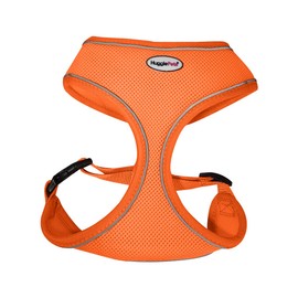 HugglePets Adjustable Waterproof Air Mesh Dog Harness - Orange (Large 53-74cm) Strong & Secure Lightweight & Breathable Harness for Large Dogs with Reflective Lining.