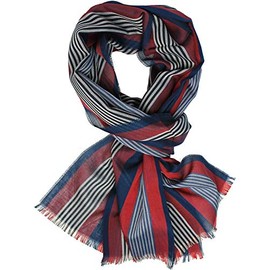 Rotfuchs Cotton Scarf Women's Scarf Summer Scarf Men's Scarf Blue Stripes Lightweight Made in Germany, blue