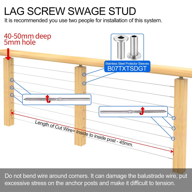 CKE 120 Pack T316 Stainless Steel Left&Right Handed Thread Swage