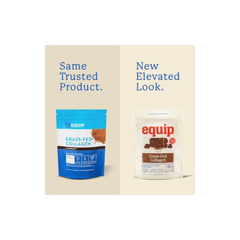 Equip Foods Grass Fed Collagen Powder -100 Hydrolyzed Bovine Collagen