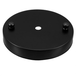 uxcell Retro Ceiling Light Plate Pointed Base Chassis Disc Pendant Accessories 120mmx20mm Black with Screw 37mm Mounting Distance