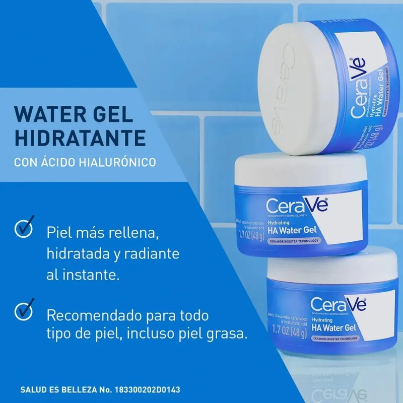 Cerave Water Gel Hidratante Con Ácido Hialurónico, 48ml